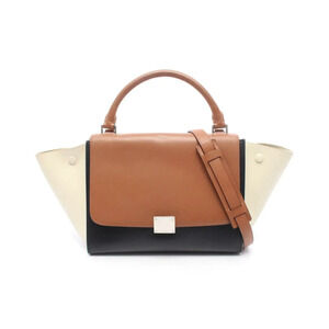 Celine Trapeze Handbag Leather Black White